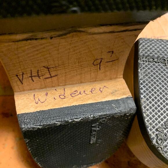 Multnomah Leather Shop Custom Navy Blue Leather Vibram Wooden Clogs Size 8.5/9 - Picture 8 of 8